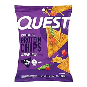 12-ct 1.1-oz Quest Nutrition Loaded Taco Tortilla Style Protein Chips 2 for $32.35 w/ S&S