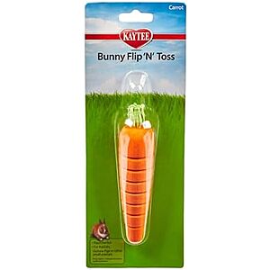 6" Kaytee Bunny Flip-N-Toss Toy Carrot for Rabbits & Guinea Pigs