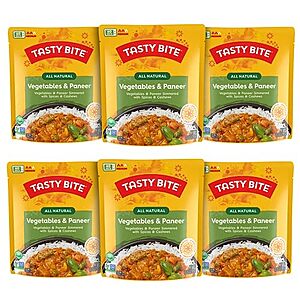 6-Pk 10-Oz Tasty Bite Indian Vegetables & Paneer Microwaveable Ready to Eat Meal $12 w/ S&S