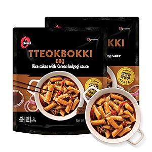 2-Pack O'Food Tteokbooki Authentic Korean Rice Cakes (BBQ) $4.80 w/ Subscribe & Save