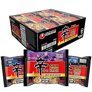 16-Pk 4.58-Oz Nongshim Shin Ramyun Black (Beef Bone Broth) $25.40 w/ S&S