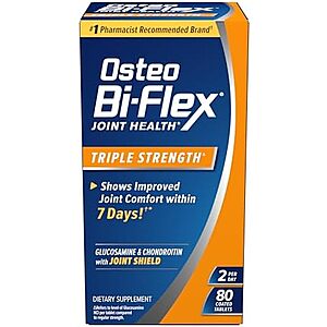 Select Accts: 80-Ct Osteo Bi-Flex Triple Strength Glucosamine Chondroitin Supplement $1.25 w/ S&S