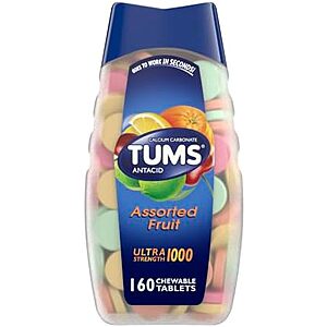 Select Accts: 160-Ct TUMS Ultra Strength Antacid Tablets (Assorted Fruits) $3.60 w/ S&S