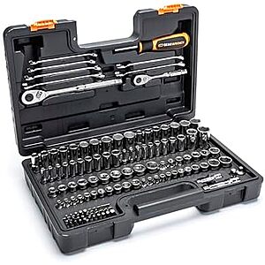 121-Pc GearWrench 1/4" & 3/8" Drive 72-Tooth SAE/MM Mechanics Tool Set