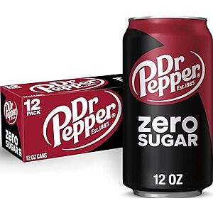 Select Accounts: 12-Pk 12-Oz Dr Pepper Zero Sugar Soda $4.60 w/ S&S