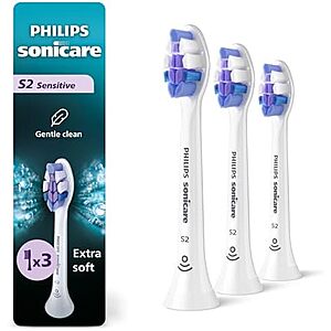 3-Pk Philips Sonicare S2 Toothbrush Heads (White) $18.75 w/ S&S