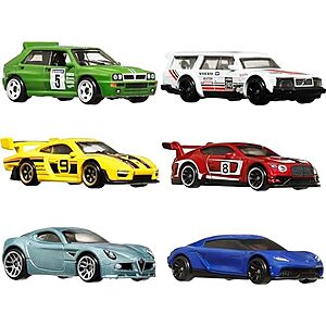 6-Pack Hot Wheels 1:64 Scale Die-Cast Euro Style Toy Vehicles