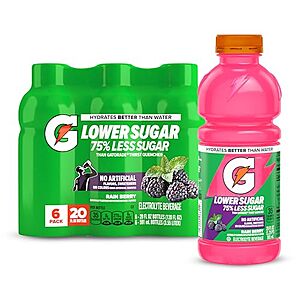 6-Pk 20-Oz Gatorade Lower Sugar Sports Drink (Rain Berry) $3.75 w/ S&S & More