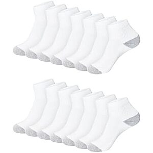 14-Pk Hanes Women's Moisture-Wicking Cushioned Athletic Socks (Various)