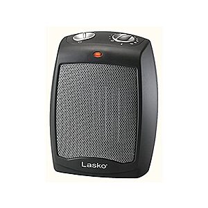 Lasko 1500W Ceramic Tabletop Space Heater (Black) $15 + Free S&H w/ Prime