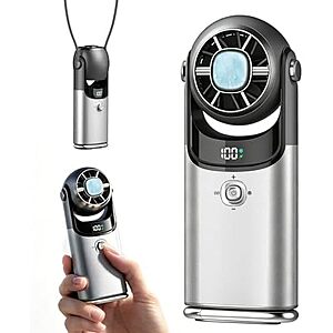 MIALEXO 3-In-1 Mini Handheld Fan w/ Cooling Plate (Silver Grey)