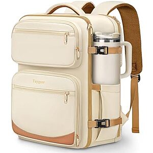 40L Taygeer Airline Approved Underseat Travel Backpack (18"x14"x8", Beige)