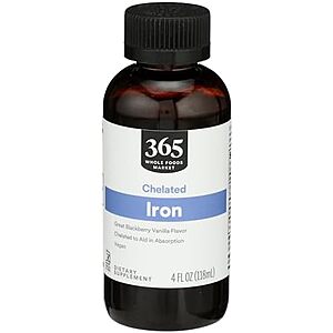 Select Accounts: 4-Oz 365 by Whole Foods Market Liquid Iron (Blackberry Vanilla)
