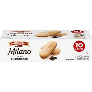 10-Pk 0.75-Oz Pepperidge Farm Cookies (Milano Dark Chocolate) $4.95 w/ S&S
