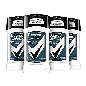 4-Pk 2.7-Oz Degree Men UltraClear Antiperspirant Deodorant (Black + White) $8 w/ S&S