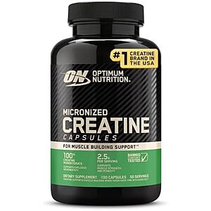 Select Accts: 100-Ct Optimum Nutrition 2500mg/serving Micronized Creatine Capsules $7 w/ S&S