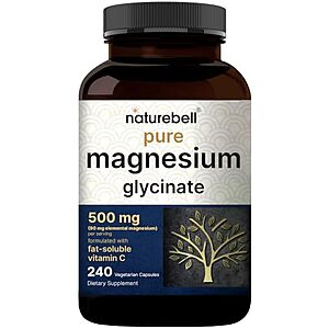 Select Accounts: 240-Ct 500mg NatureBell Magnesium Glycinate Capsules $11.15 w/ S&S