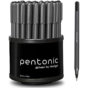 50-Ct 1.0mm Pentonic Ballpoint Pens In Organizer