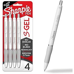 4-ct Sharpie S-Gel Gel Pens Medium Point (Various: Black Ink) $4.65 w/ S&S