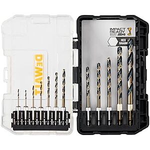 12-Pc DeWALT Black & Gold Drill Bit Set