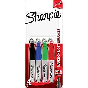 4-Ct Sharpie Mini Permanent Markers (Fine Point, Assorted Colors) $4.25 w/ S&S