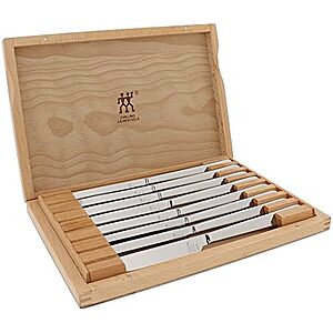 8-Pc Zwilling J.A. Henckels Stainless Steel Steak Knife Set w/ Wooden Case $40 + Free S&H