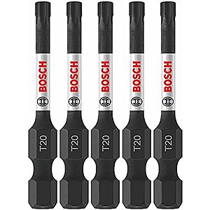5-Pk Bosch 2" Torx #20 Impact Tough Power Bits