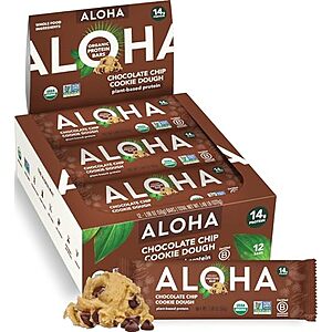 Select Accts: 12-Ct 1.98-Oz Aloha Plant-Based Protein Bars (Choc Chip Cookie Dough) $14.30 w/ S&S