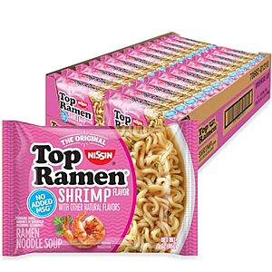 24-Pk 3-Oz Nissin Top Ramen Instant Noodles (Shrimp Flavor) $6.85 w/ S&S