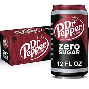 Select Accts: 12-Pk 12-Oz Dr Pepper Zero Sugar Soda $4.60 w/ S&S