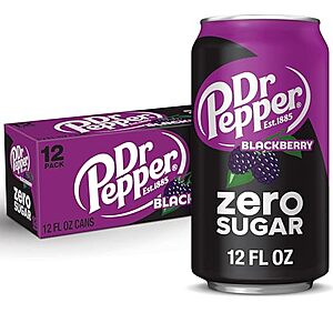 $15.09* | 3 × 12-Pack 12-Oz Dr Pepper Blackberry Zero Sugar ($5.03 each) at Amazon (41.9¢ each)