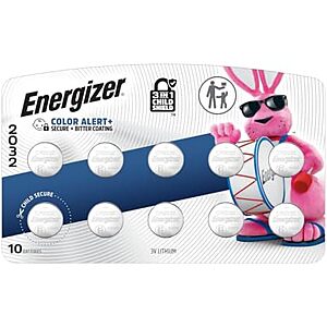10-Pk Energizer CR2032 3V Lithium Coin Batteries $7.70 w/ S&S