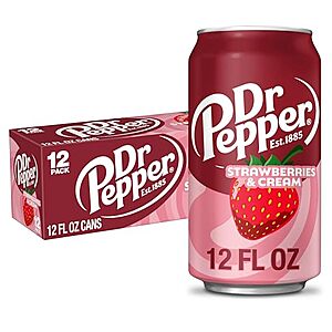12-Pk 12-Oz Dr Pepper Strawberries & Cream Soda Pop Beverage 3 for $14.05 w/ S&S