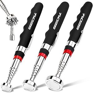3-Pk 30" Sedy Extendable Telescoping Magnetic Grabber Tool (30/40/80 Lbs. Force)