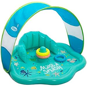 SwimSchool Infant Baby Splash Mat w/ Backrest & Canopy