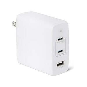 Amazon Basics 120W 3-Port GaN Wall Charger (2x USB-C, 1x USB-A) $13 + Free S&H w/ Amazon Prime