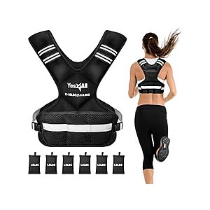 Yes4All Adjustable 11-20lb Weighted Vest w/ Reflective Strips & Pockets $17 + Free S&H w/ Prime