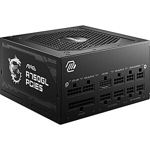 750W MSI MAG A750GL ATX 3.1 PCIe 5 Fully Modular Compact Gaming Power Supply $59.35 + Free S&H
