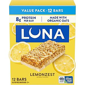 12-Pk 1.69-Oz Luna Protein Snack Bars (Lemon Zest) $6.40 w/ S&S
