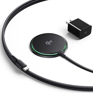 INIU Qi2 Certified 15W Magnetic Wireless Charger w/ Adapter