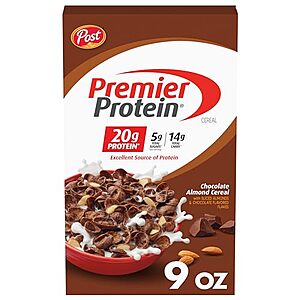 9-Oz Post Premier Protein Cereal (Chocolate Almond) $3.80 w/ S&S