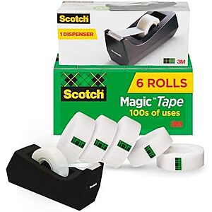 6-Pk Scotch Magic Tape w/ Desktop Dispenser