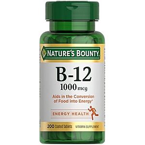 Select Accounts: 200-Ct Nature's Bounty B12 Vitamin Tablets (1000mcg) $5 w/ S&S