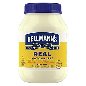 Select Accounts: 30-Oz Hellmann's Real Mayonnaise $3.50 w/ S&S