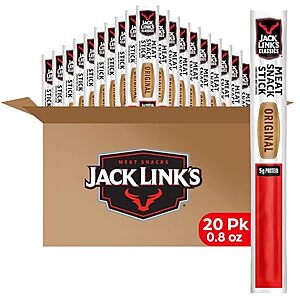 20-Pack 0.8oz Jack Link's Original Meat Sticks $13 w/ S&S
