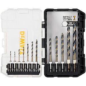 12-Pc DeWALT Black & Gold Drill Bit Set