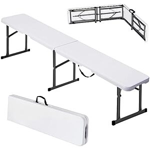 6' VEVOR Portable Plastic Folding Bench
