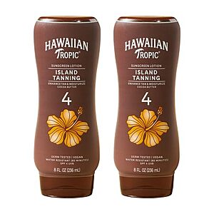 Select Accounts: 2-Pk 8-Oz Hawaiian Tropic SPF 4 Island Tanning Lotion $6.80 w/ S&S