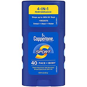 1.5-Oz Coppertone Sport SPF 40 Face & Body Sunscreen Stick $0.95 w/ S&S