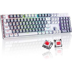 RisoPhy Wired / Wireless 104-Key RGB Backlit Mechanical Keyboard (Red Switches)
